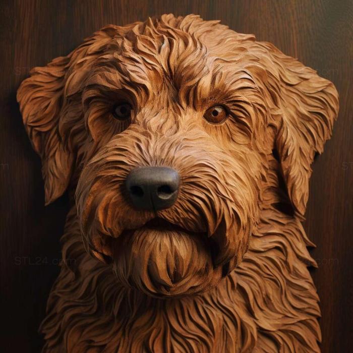 Nature and animals (Labradoodle dog 4, NATURE_7652) 3D models for cnc